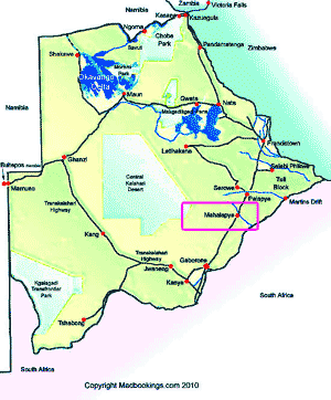 map showing Mahalapye