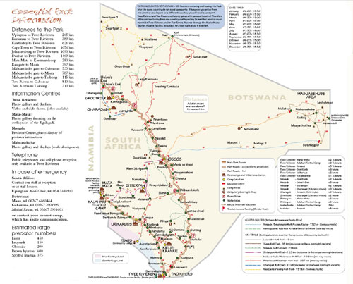 map of kgalagadi transfrontier park