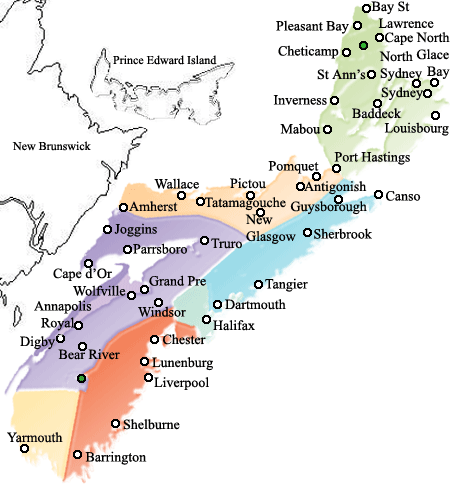 Map of nova Scotia Canada