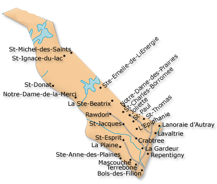 Map of Lanaudière Canada