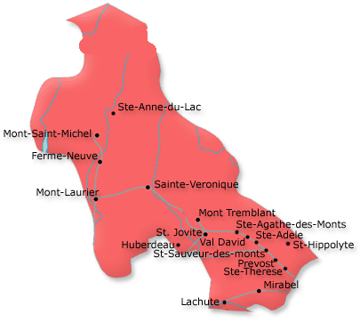 Map of Laurentides Canada