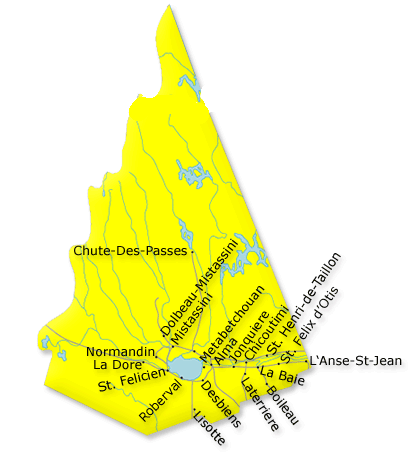 Map of Saguenay-Lac-Saint-Jean Canada