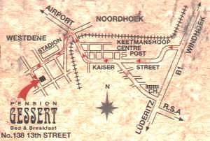 directions to Gesserts Guesthouse Keetmanshoop map