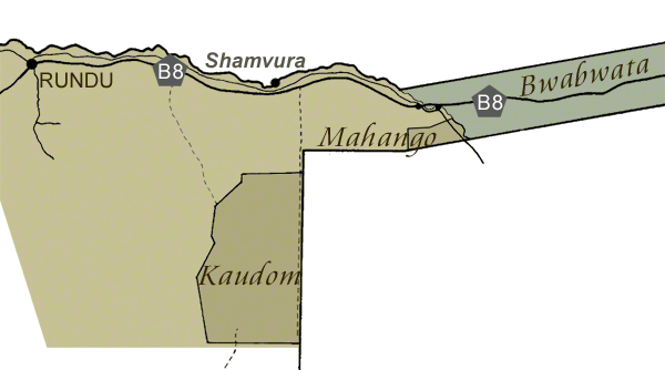 directions to Shamvura Camp Rundu map