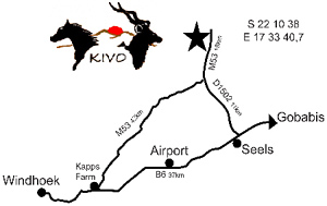 Map of Kivo Lodge Namibia