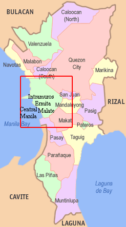 Manila center and surrounding areas