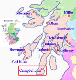 map of Campbeltown Scotland
