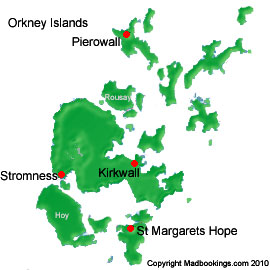 Map of Orkney Islands Scotland