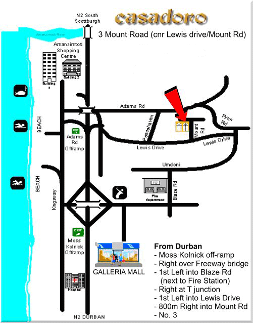 MAp and directions to casadoro
