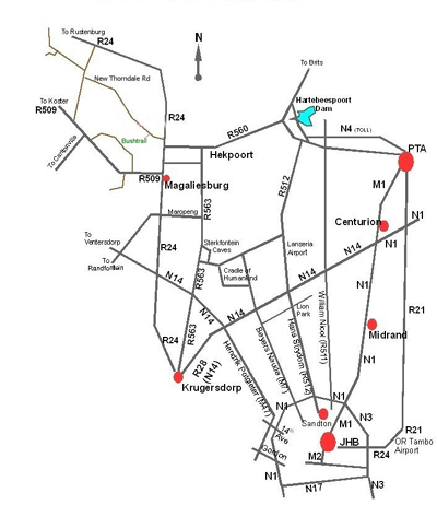 bushtrails ibis cottage map